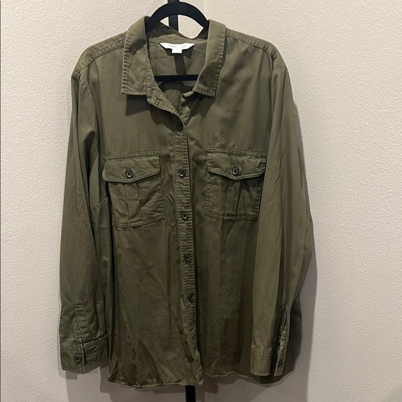 Old Navy Green Lightweight Shirt Jacket Relaxed Fit - Picture 1 of 3